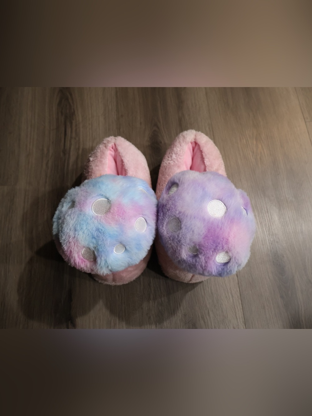 womens Totally Trippin' Mushroom Slippers - baby pink,  blue purple
